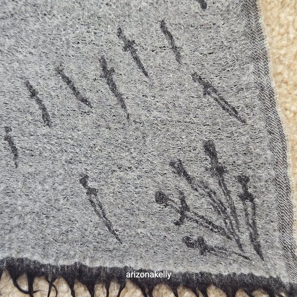 rag & bone Wool Dagger Scarf Reversible Black and Grey - Picture 8 of 13